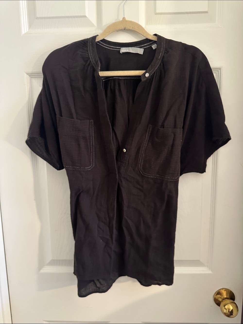 Vince brown Short-Sleeve v neck top